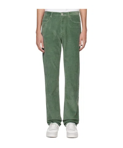 Apc Standard Button-down Casual Pants In Green