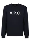 Apc A.p.c. Logo Sweatshirt – Blue In Tiq Dark Navy/ecru