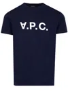 Apc A.p.c. T Shirts And Polos Blue In Darknavyecru