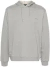 Apc Cotton Drawstring Hood Sweatshirt With Ribbed Cuffs In Grey