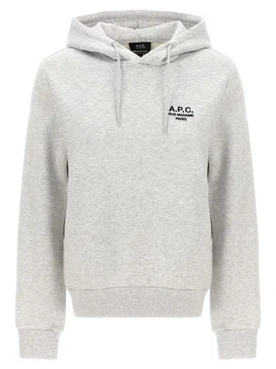 Apc A. P.c. Cotton Rue Madame Logo Hoodie In Animal Print