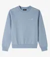 Apc Standard Item Overdye Sweatshirt (w) Xl Pale Blue / Ecru In Pale Blue / Ecru