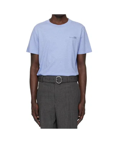 Apc Blue Standard Item T-shirt In Pik Light Blue Heath