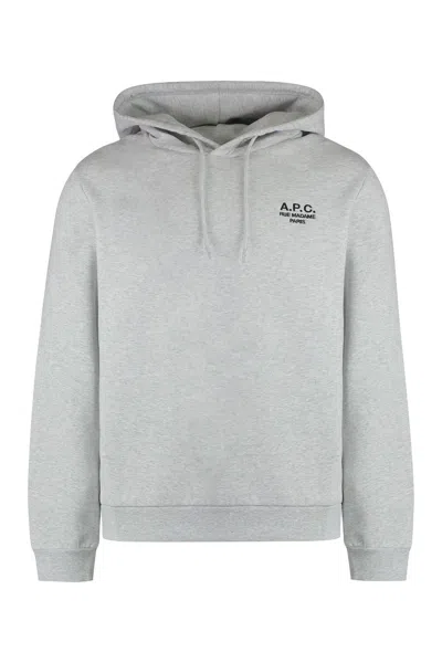 Apc A.p.c. Standard Rue Madame Cotton Hoodie In Green