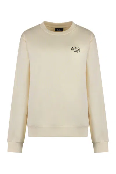 Apc A.p.c. Standard Rue Madame Cotton Sweatshirt In Beige