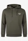 Apc Hooded Sweatshirt With Ribbed Cuffs And Hem In Khaki