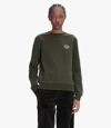 Apc Standard Rue Madame Unisex Sweatshirt (m) L Tjk In Tjk - Military Khaki / Ecru