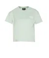 Apc Madame Street Organic Cotton Crew-neck T-shirt In Kla Vert Blanc