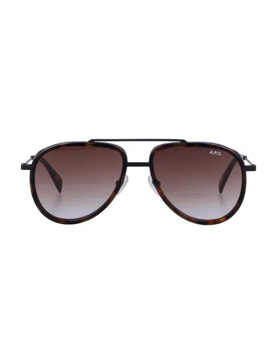 Apc Sterling Sunglasses In Brown