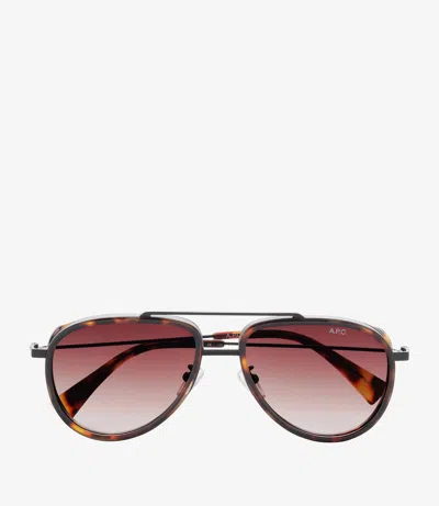 Apc Sterling Sunglasses One Size Chestnut Brown In Pink