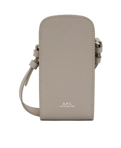 Apc Stitch Details Shoulder Bag In Nude