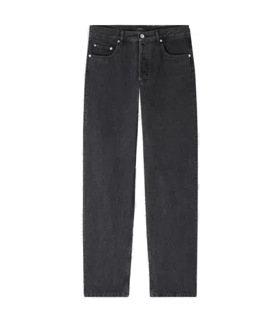 APC STONEWASHED BLACK JEANS WITH EXTRA-WIDE LEG