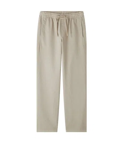 Apc A.p.c. Straight-cut Taupe Pants With Drawstring Waist In Neutral