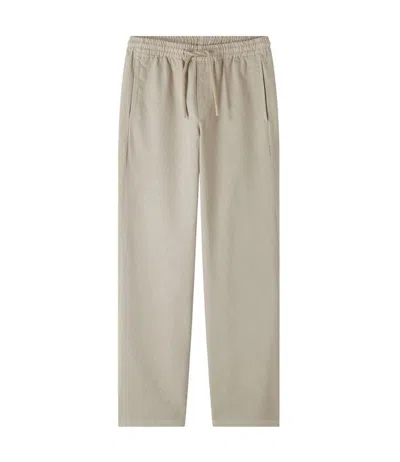 APC STRAIGHT-CUT TAUPE PANTS WITH DRAWSTRING WAIST