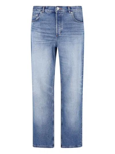 A.p.c. Blue Straight-leg Cotton Denim Jeans