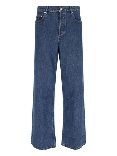 Apc Straight Jeans, In Blue Denim, Medium Waist