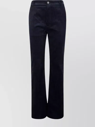 Apc Straight Leg Corduroy Trousers Featuring Pockets In Blue