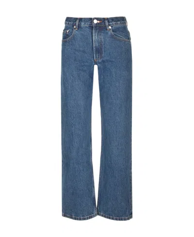 Apc Straight-leg Cotton Jeans In Blue