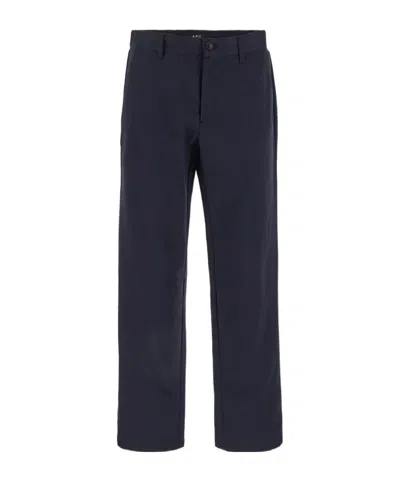 Apc Straight-leg Cotton Trousers In Black