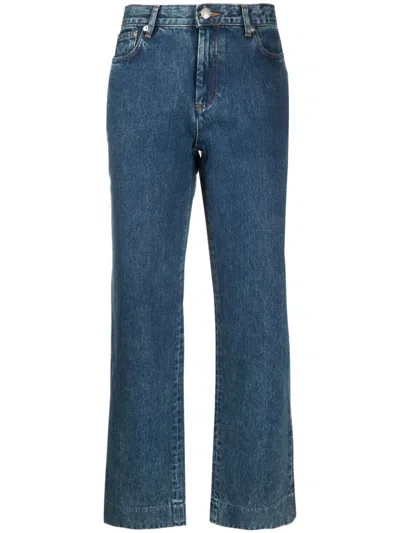 Apc New Sailor High-rise Straight-leg Jeans In Blue