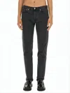 Apc Straight-leg Dark Grey Denim Pants With Tailored Fit In Black