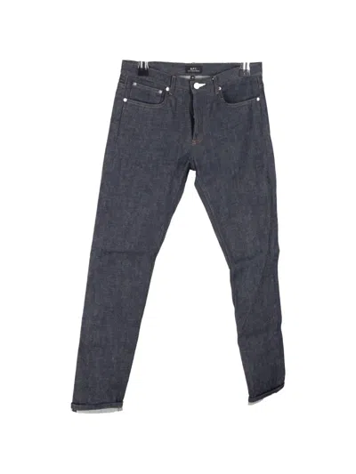 Pre-owned Apc Straight-leg Denim Jeans In Blue