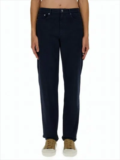 Apc Straight-leg Denim Pants With Five-pocket Design In White