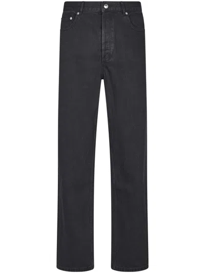 APC A.P.C. STRAIGHT-LEG JEANS WITH HIGH WAIST AND SUBTLE TEXTURE
