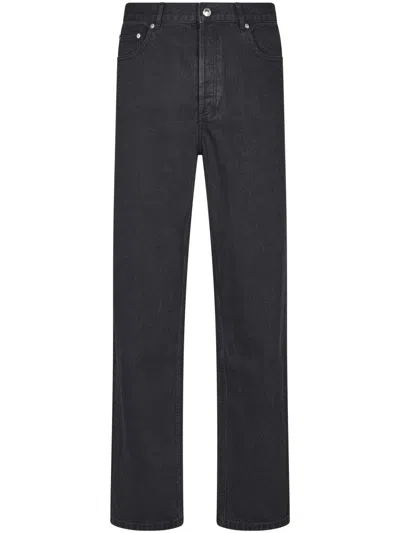 Apc Straight-leg Jeans With High Waist And Subtle Texture In Multi