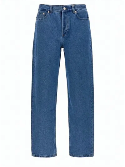 Apc Straight-leg Mid-rise Denim Pants With Five-pocket Design In Blue