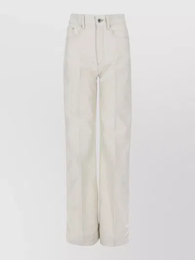 A.p.c. Straight Leg Pants Belt Loops Pockets In White