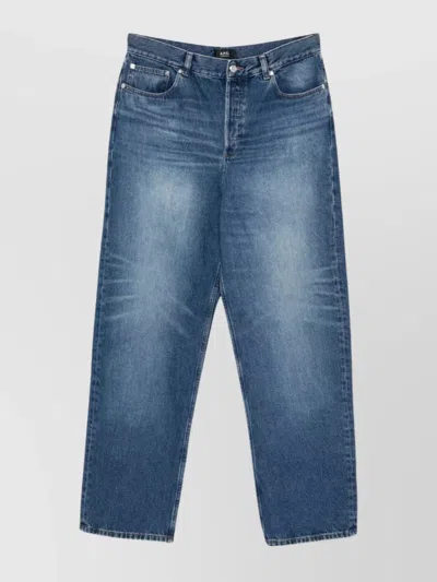 Apc Straight Leg Trousers Faded Effect
