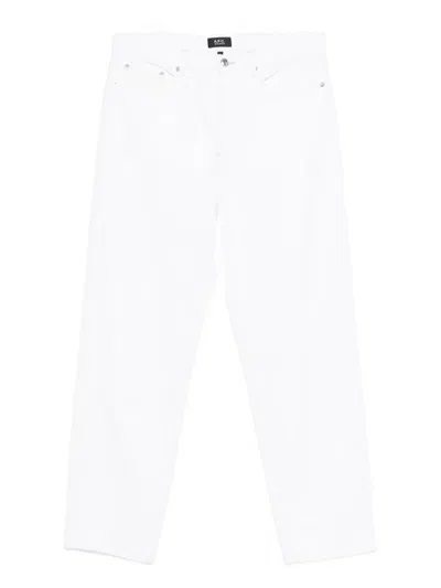 Apc Straight-leg Trousers In White