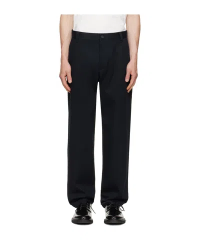 A.p.c. Straight-leg Cotton Trousers In Black