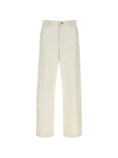 Apc Straight-leg Cotton Trousers In White