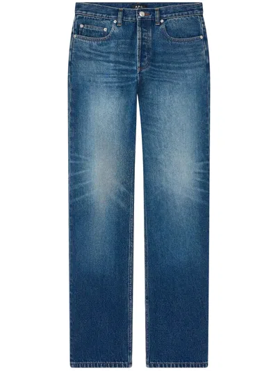 A.p.c. Straight-leg Denim Trousers With Classic Five-pocket Styling In Blue