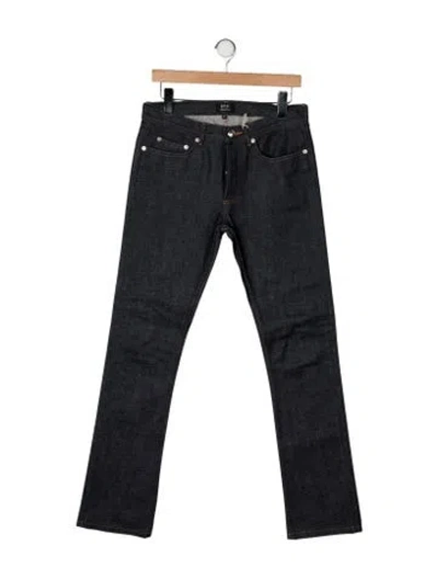 Pre-owned A.p.c. Straight-leg Jeans In Black