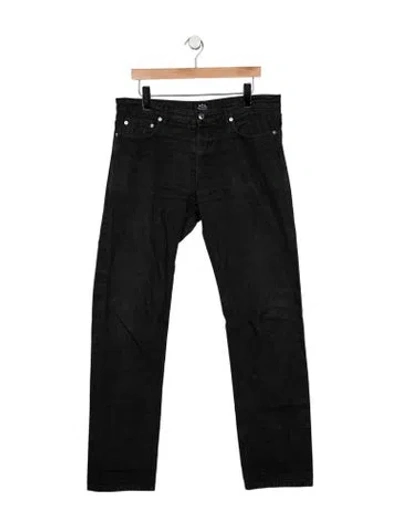 Pre-owned A.p.c. Straight-leg Jeans In Black