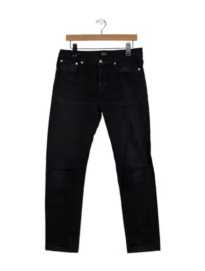 Pre-owned A.p.c. Straight-leg Jeans In Black