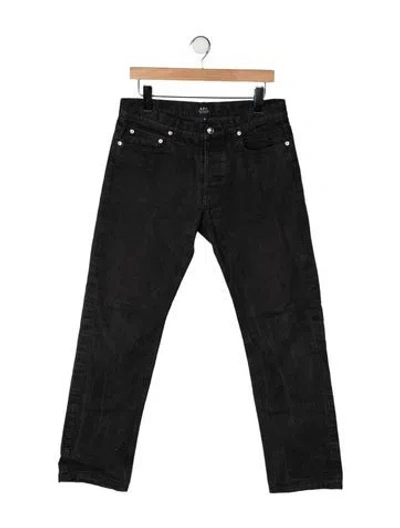 Pre-owned A.p.c. Straight-leg Jeans In Black