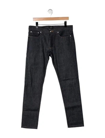 Pre-owned A.p.c. Straight-leg Jeans In Black