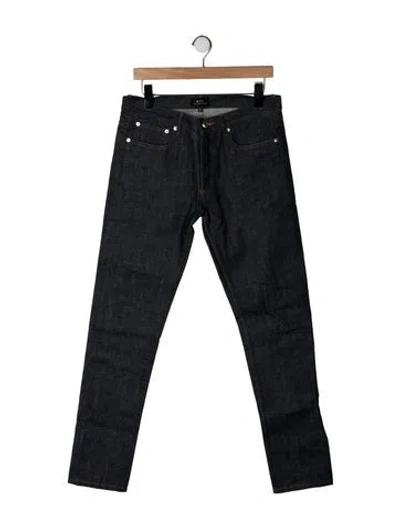 Pre-owned A.p.c. Straight-leg Jeans In Black