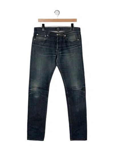Pre-owned A.p.c. Straight-leg Jeans In Blue