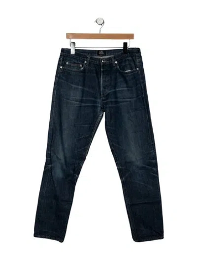 Pre-owned A.p.c. Straight-leg Jeans In Blue