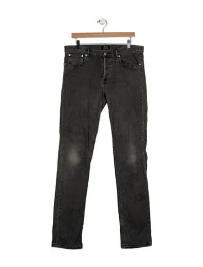 Pre-owned A.p.c. Straight-leg Jeans In Grey