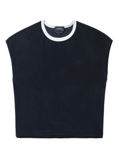 Apc Stretch-cotton T-shirt In Blue