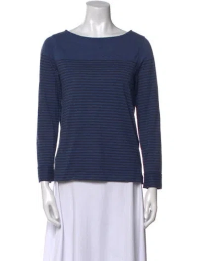 Pre-owned Apc Striped Bateau Neckline Top In Blue