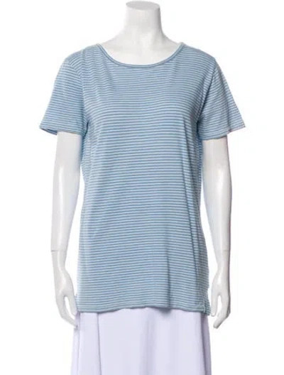 Pre-owned Apc Striped Bateau Neckline T-shirt In Blue