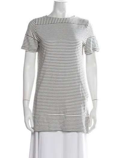 Pre-owned A.p.c. Striped Bateau Neckline T-shirt In Neutrals