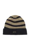 Apc Striped Beanie In Brown
